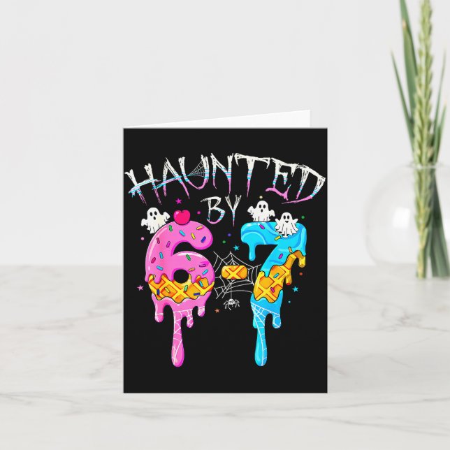 Von 67 Ice Cream Drip Funny Six Seven Meme heimges Karte (Vorderseite)