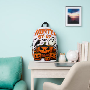 Von 67 lustigen Geistern und Kürbissen Halloween h Bedruckter Rucksack
