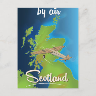 Von Air nach Schottland Reiseplakat Postkarte