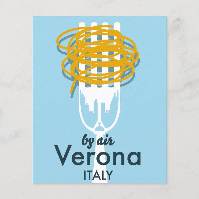 Von Air Verona Italien Retro-Reiseplakat. Flyer (Vorne)