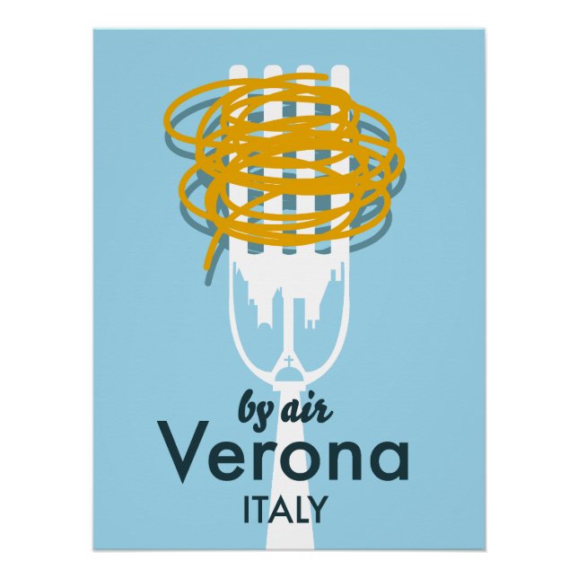 Von Air Verona Italien Retro-Reiseplakat. Poster (Vorderseite)