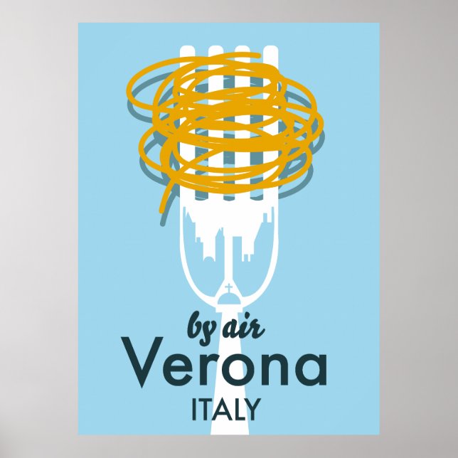 Von Air Verona Italien Retro-Reiseplakat. Poster (Vorne)