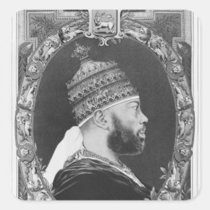 von Äthiopien Menelik II Quadratischer Aufkleber