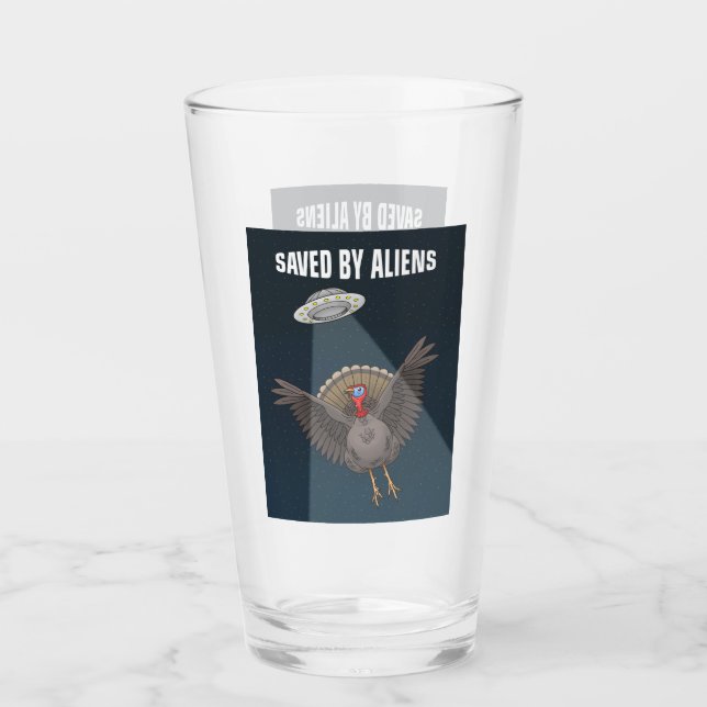 Von Außerirdischen auf Erntedank gerettet Glas (Vorderseite)
