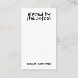 Von Autor Lesezeichen unterzeichnete Werbeaktion Begleitkarte