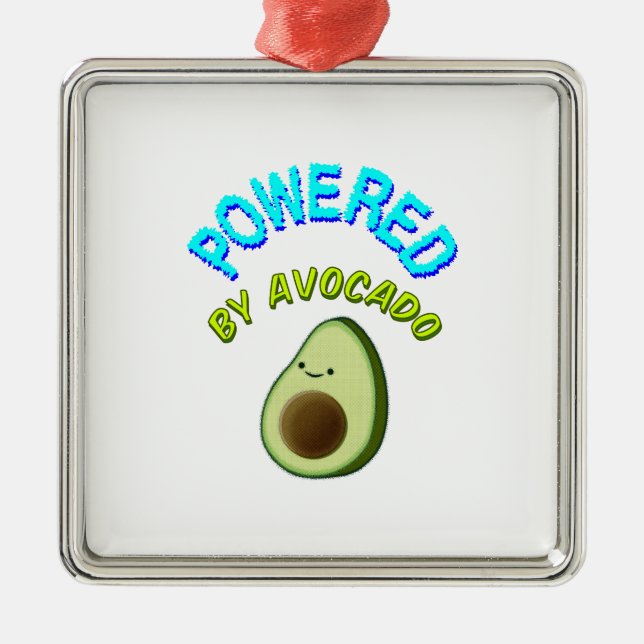 Von Avocado beherrscht Silbernes Ornament (Vorne)