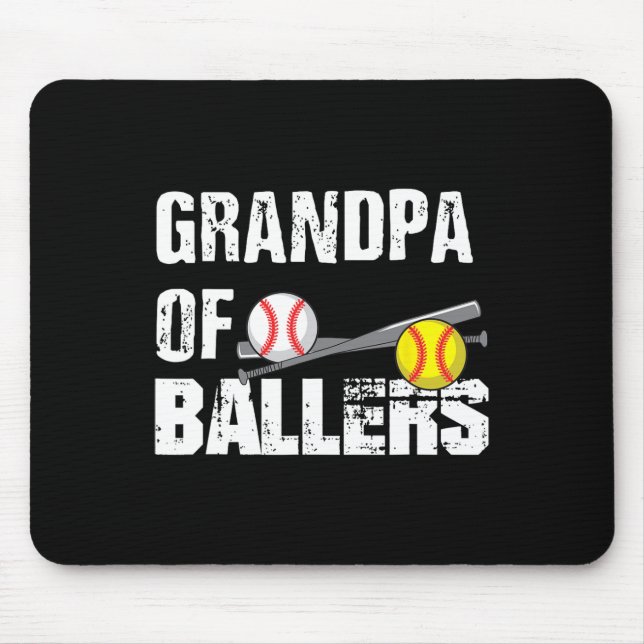 Von Ballern Funny Baseball Softball Fathers Day Gi Mousepad (Vorne)
