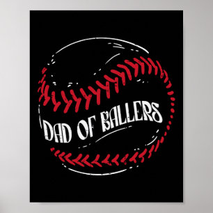Von Ballers Baseball Funny Vathers Day Männer Dadd Poster