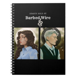 Von Barbed Wire Notebook gehaltene Herzen Notizblock