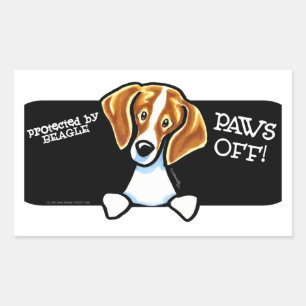 Von Beagle-Paws aus geschützt Rechteckiger Aufkleber