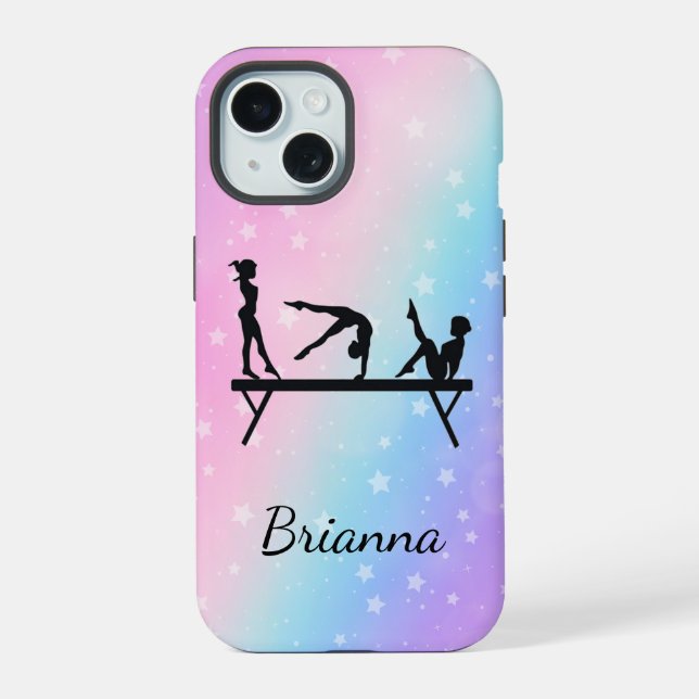 Von Beam bis Phone Personalisiert Gymnastik iPhone 15 Hülle (Rückseite)