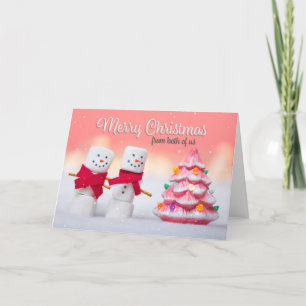 Von beiden Frohe Weihnachten Marshmallow Schneemän