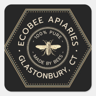 Von Bienen-Apiary-Sticker hergestellt Quadratischer Aufkleber
