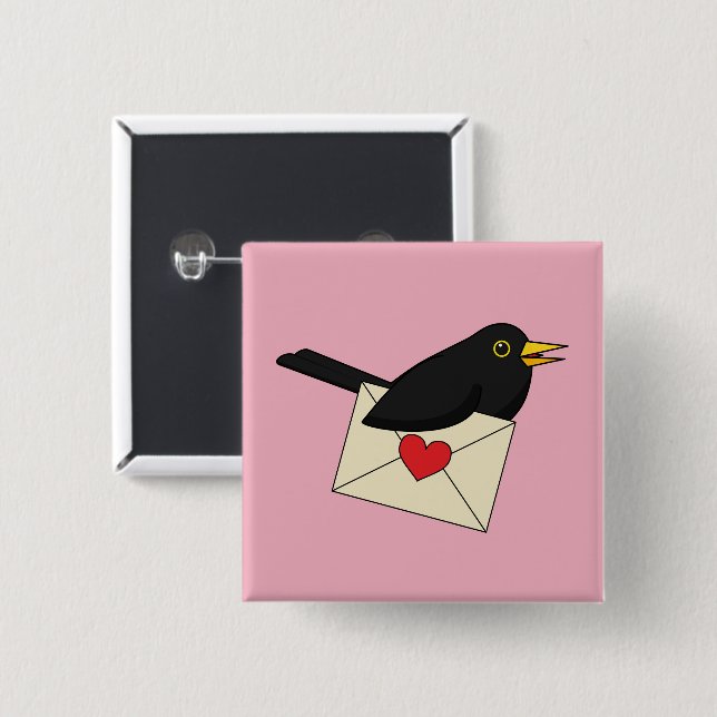 Von Blackbird mit Liebe Button (Vorne & Hinten)