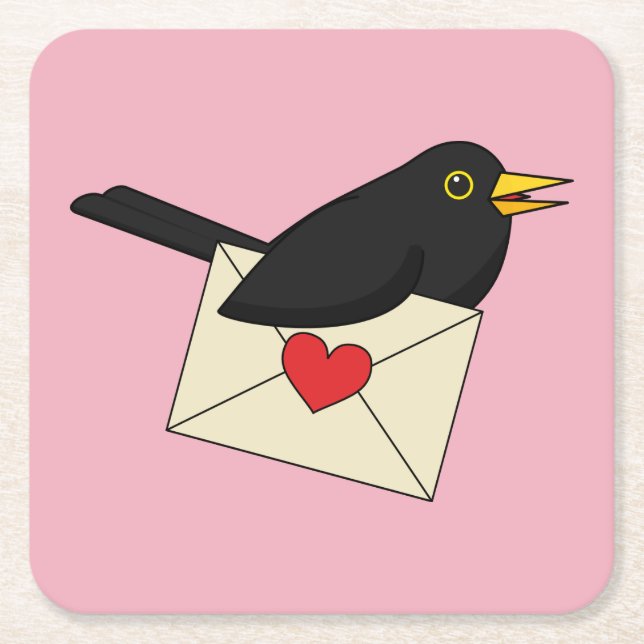 Von Blackbird mit Liebe Rechteckiger Pappuntersetzer (Vorderseite)