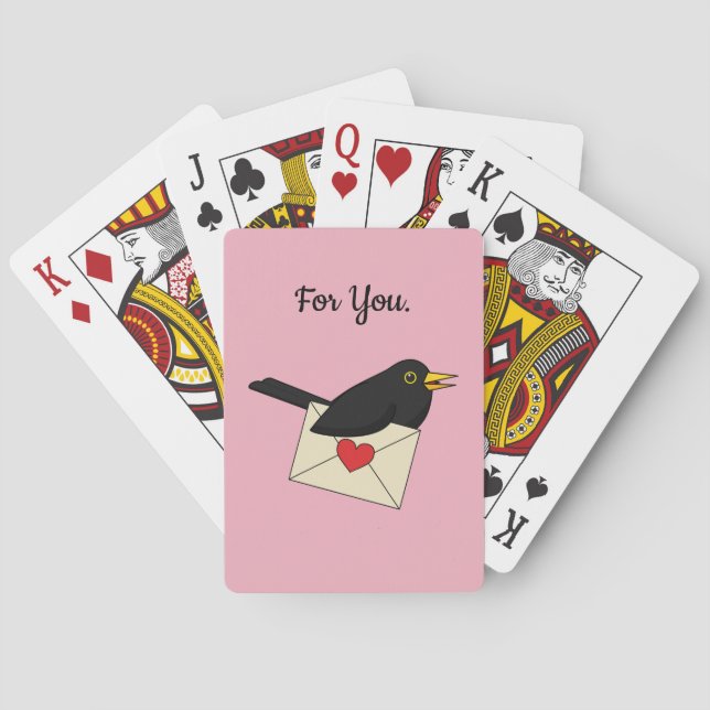Von Blackbird mit Liebe | Text hinzufügen Spielkarten (Rückseite)
