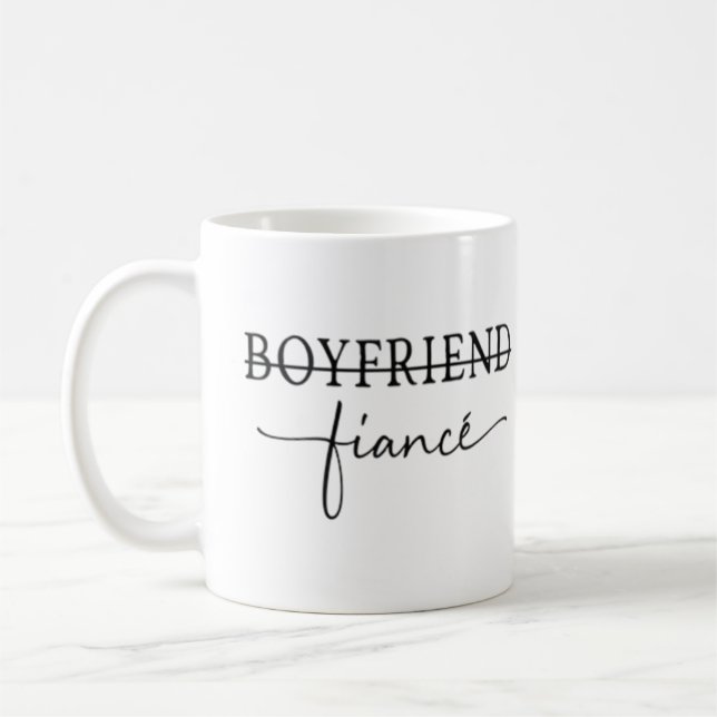 "Von Boyfriend bis Fiancé" Kaffeetasse (Links)