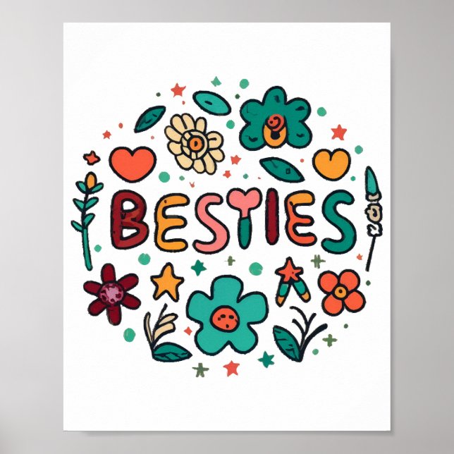 Von Brunch bis Bonfire & Besties - Galentine's Da Poster (Vorne)