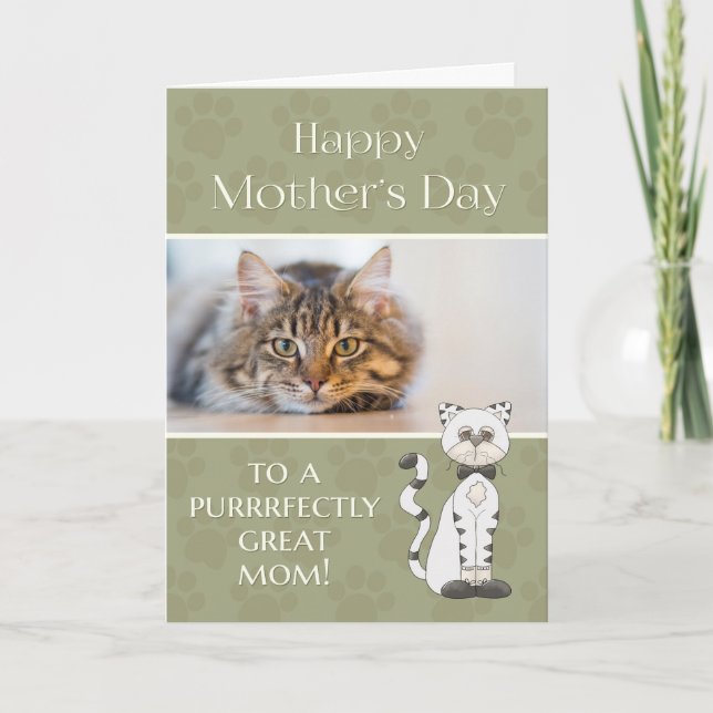 Von Cat auf Mother's Day Custom Foto Karte (Vorderseite)