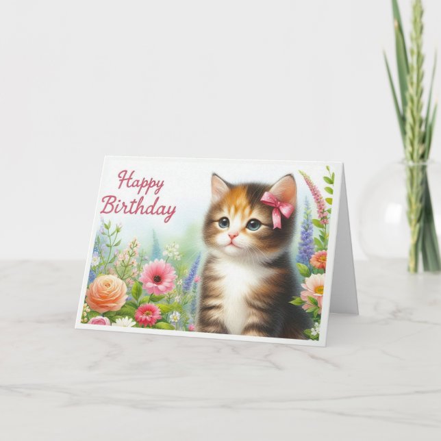 Von Cat Happy Birthday Feiertagskarte (Vorderseite)