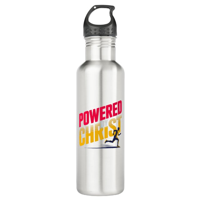 Von Christus angetrieben Edelstahlflasche (Vorderseite)