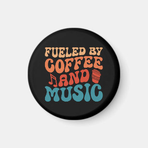 Von Coffee and Music Retro Typografy Design angere Magnet
