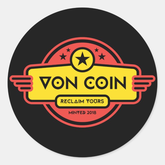 Von Coin Reindeer Runder Aufkleber (Vorderseite)