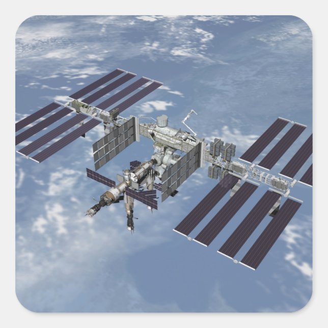 Von Computer generierte Ansicht 3 Quadratischer Aufkleber (Vorderseite)