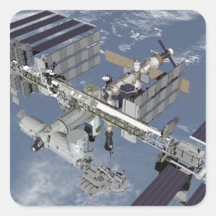 Von Computer generierte Ansicht 5 Quadratischer Aufkleber