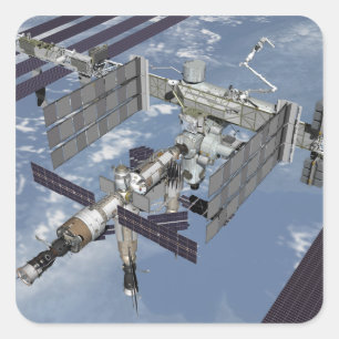 Von Computer generierte Ansicht 6 Quadratischer Aufkleber