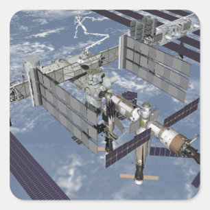 Von Computer generierte Ansicht 7 Quadratischer Aufkleber