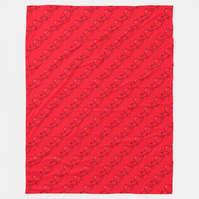 Von Cupids Arrow gestohlene Herzen Fleecedecke (Vorderseite)