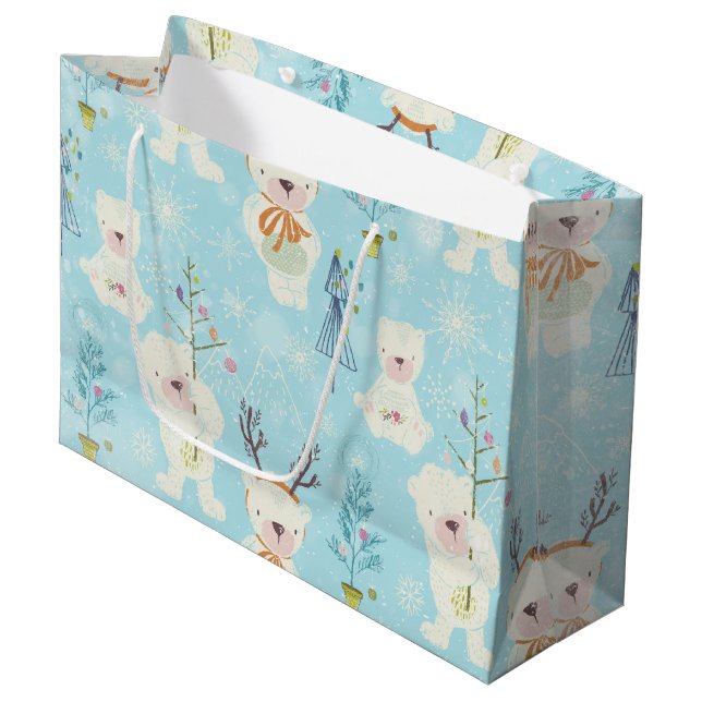 Von den Bären und vom Muster Große Geschenktüte (Vorderseite Schrägansicht)