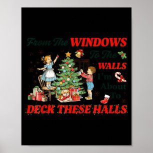Von den Fenstern bis zu den Wänden süße Weihnachts Poster