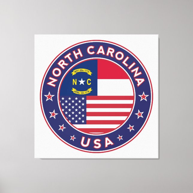 Von den Karolinen North, USA States, Von den Leinwanddruck (Vorderseite)