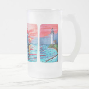Von den Leuchtturm-Meerjungfrauen Mattglas Bierglas