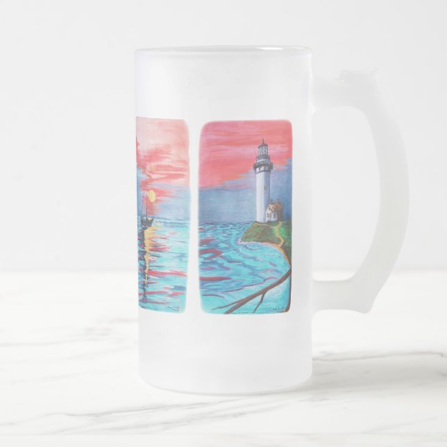 Von den Leuchtturm-Meerjungfrauen Mattglas Bierglas (Rechts)