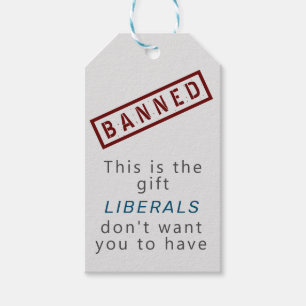 Von den Liberalen verboten, humorvolle Geschenkmar Geschenkanhänger