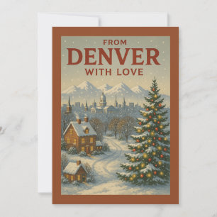 Von Denver mit Liebe Flaches Weihnachtskarte Feiertagskarte