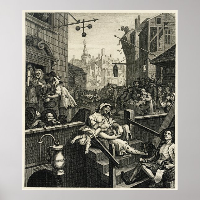 Von der Beer Street und Gin Lane Poster (Vorne)