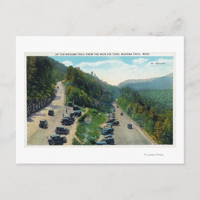 Von der Button-Kurve auf den Weg, Parkplatz Postkarte (Vorderseite)