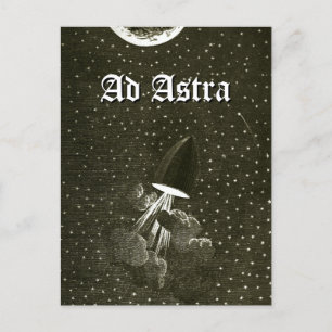 Von der Erde zum Mond Art Ad Astra Postkarte
