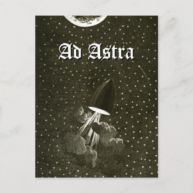 Von der Erde zur Mondkunst Ad Astra Postkarte (Vorderseite)