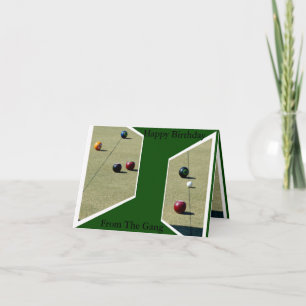 Von der Gang, Lawn Bowls Small Birthday Card Karte