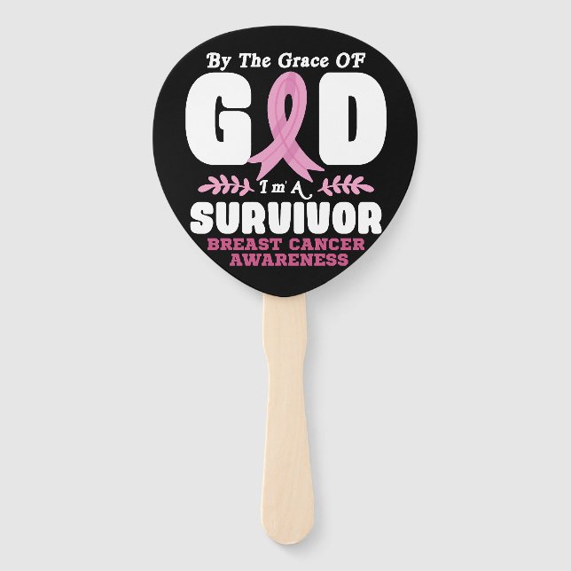 Von der Gnade Gott bin ein Überlebender Brustkrebs Fächer (Vorderseite)