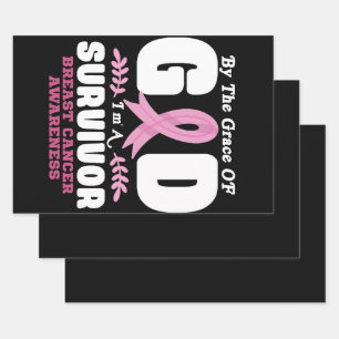 Von der Gnade Gott bin ein Überlebender Brustkrebs Geschenkpapier Set