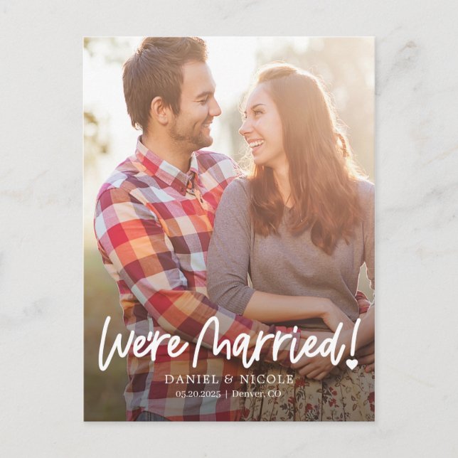 Von der Herz-Hochzeit Ankündigung Postkarte (Vorderseite)