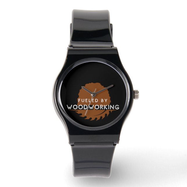 Von der Holzbearbeitungsmaschine gespeist Armbanduhr (Vorderseite)