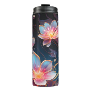 Von der KI generierte Blume- und Naturarchitektur Thermosbecher