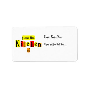 Von der Küche der Retro Custom Canning Tags Adressaufkleber